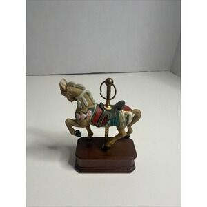Simson Carousel Horse  Figurine Wooden Base Collectible Decor